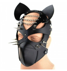 Flirting Leather Bondage Hood With Open Eye