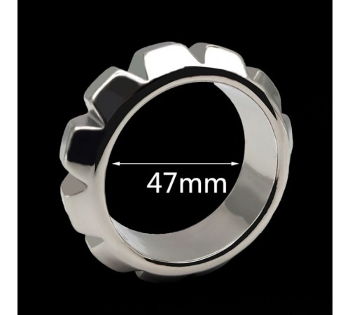 Stainless Steel Cock Ring with gearwheel Large