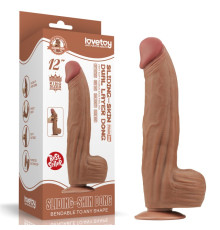 Фаллоимитатор King Sized Sliding Skin Dual Layer Dong Brown 12.0