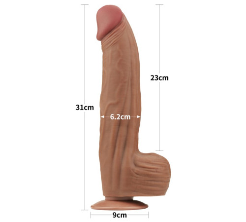 Фаллоимитатор King Sized Sliding Skin Dual Layer Dong Brown 12.0