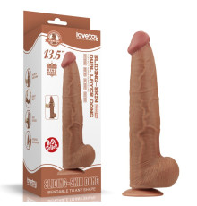 Фаллоимитатор King Sized Sliding Skin Dual Layer Dong Brown 13.5