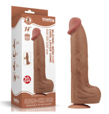 Фаллоимитатор King Sized Sliding Skin Dual Layer Dong Brown 14.0