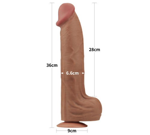 Фаллоимитатор King Sized Sliding Skin Dual Layer Dong Brown 14.0