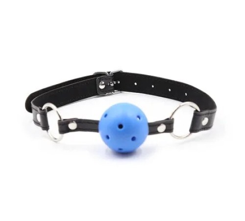 Синий дышащий  для рта Breathable Ball Gag