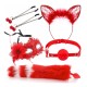 Набор для уальных игр Sexy Cat Ears Fox Tail Cosplay Sex Party Accessories Red