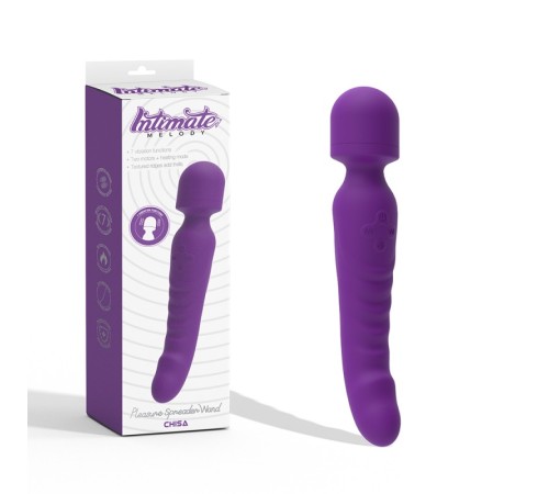 горошинкаально-льный двойной вибромассажер Pleasure Spreader Wand Pulple