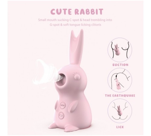 Розовый мультифункциональный кролик 3 в 1 Kissing Bunny