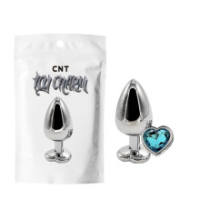 особиста пробка с голубым кристаллом Heart Gem Metal Plug