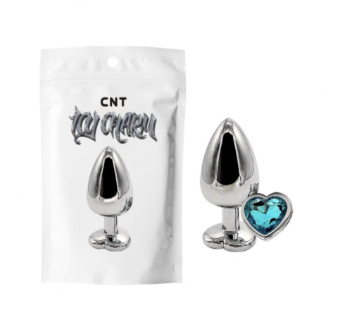 особиста пробка с голубым кристаллом Heart Gem Metal Plug