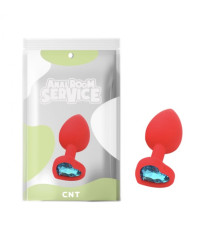 Силиконовая особиста пробка с голубым кристаллом Love Red Diamond Plug Small