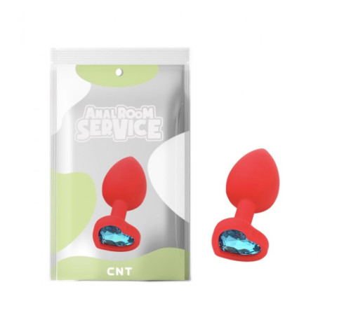 Силиконовая особиста пробка с голубым кристаллом Love Red Diamond Plug Small