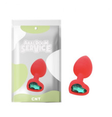 Силиконовая особиста пробка с зеленым кристаллом Love Red Diamond Plug Small