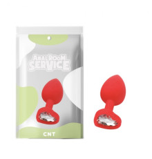 Силиконовая особиста пробка с прозрачным кристаллом Love Red Diamond Plug Small