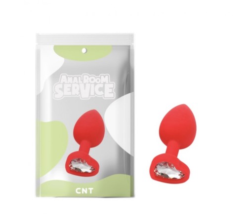 Силиконовая особиста пробка с прозрачным кристаллом Love Red Diamond Plug Small