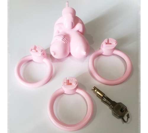 Пояс  для мужчин Big Boobs New Chastity Device Pink