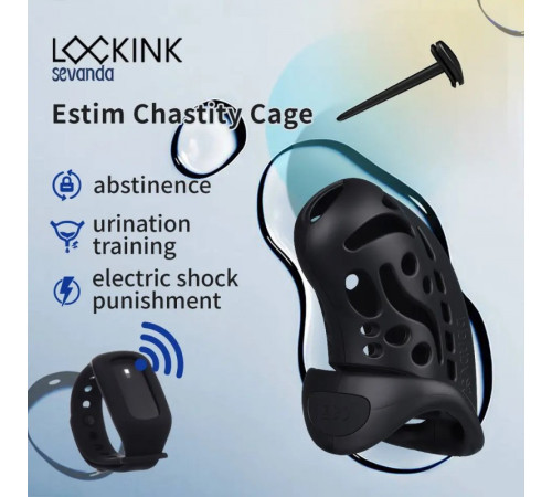 Waterproof Abs Nautilus Chastity Cage Electric Shock Black