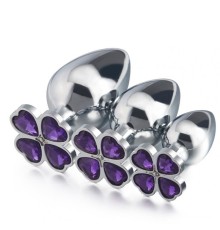 Задня пробка Metal Clover Butt Plug Jewelry Small Purple