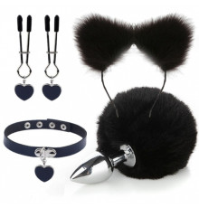 Черный нежный ігор комплект Fur Sexy Kit