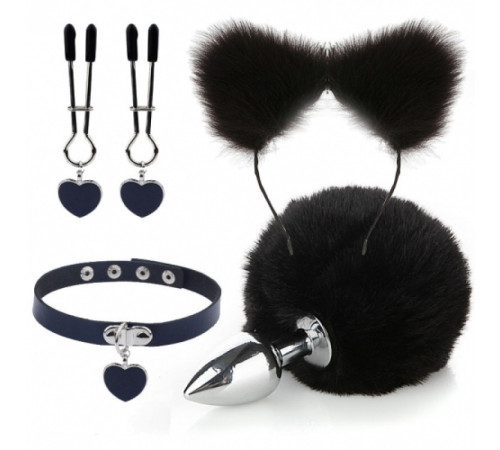 Черный нежный ігор комплект Fur Sexy Kit