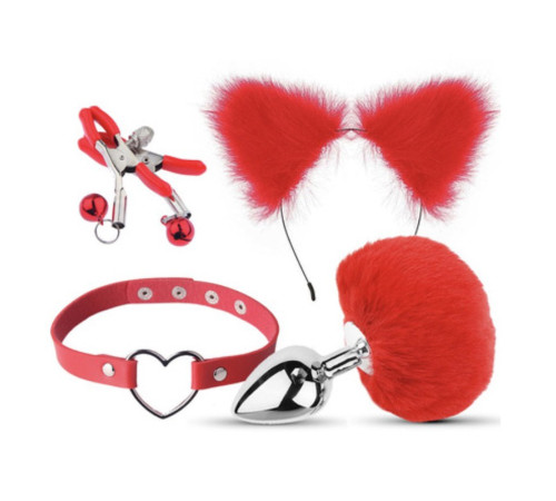 Набор для уальных игр для пар Bondage Toys Kit Red