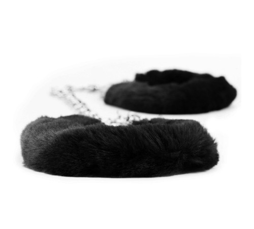 Наножники с черным мехом Fetish Pleasure Fluffy Leg Cuffs