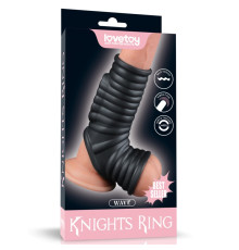 Насадка на пенис Vibrating Wave Knights Ring with Scrotum Sleeve Black