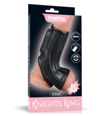 Насадка на пенис Vibrating Ridge Knights Ring with Scrotum Sleeve Black