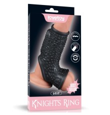 Насадка на пенис Vibrating Drip Knights Ring with Scrotum Sleeve Black