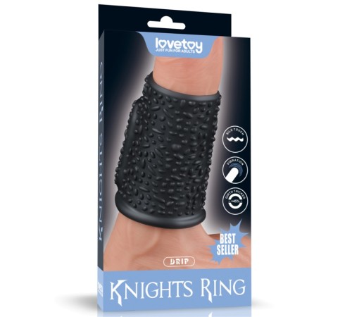 Насадка на пенис Vibrating Drip Knights Ring Black