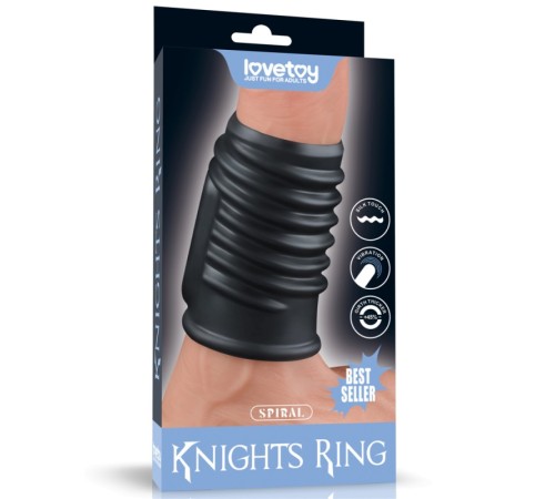 Насадка на пенис Vibrating Spiral Knights Ring Black