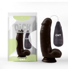 Масажер на присоске с пультом управления Stud Realistic Vibrator Brown 6.9