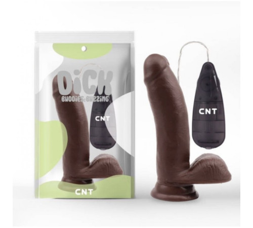 Масажер на присоске с пультом управления Stud Realistic Vibrator Brown 6.7