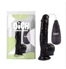 Масажер на присоске с пультом Stud Realistic Vibrating Dong Black 8.2