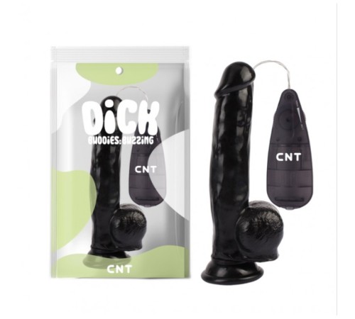 Масажер на присоске с пультом Stud Realistic Vibrating Dong Black 8.2