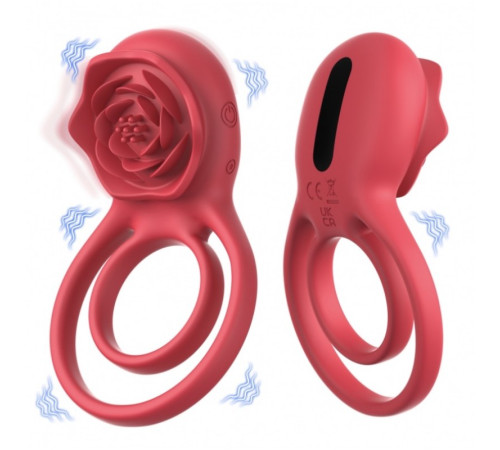 чоловіче кольцо с Масажером Rose Dual Power Ring Red