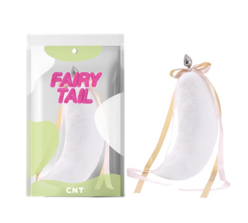 особиста пробка с меховым хвостом Detachable Fluffy Fox Tail Plug Snow White 18.5