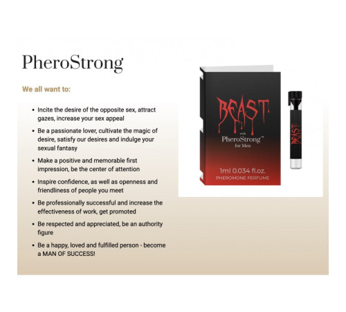 Духи с феромонами PheroStrong pheromone Beast for Men, 1мл