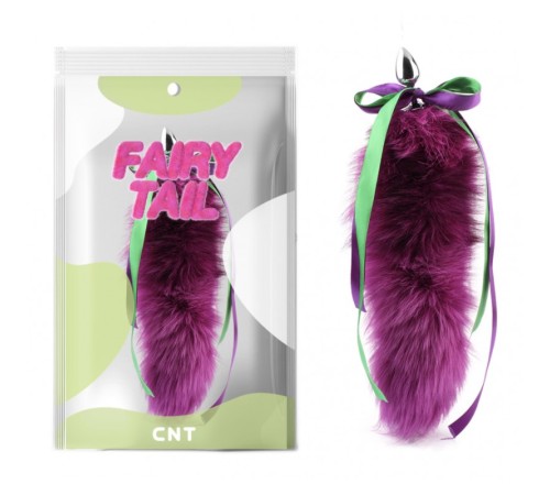 особиста пробка с пушистым хвостом Detachable Fluffy Fox Tail Plug Purple 18.5