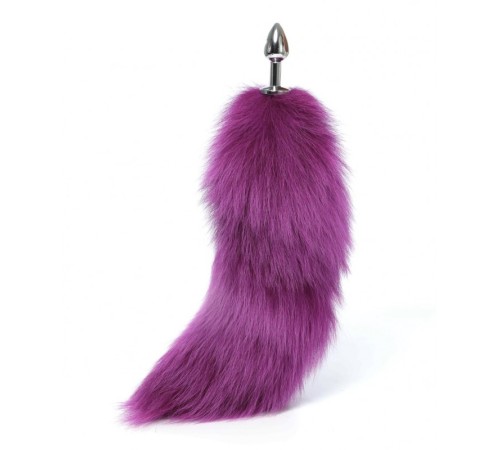 особиста пробка с пушистым хвостом Detachable Fluffy Fox Tail Plug Purple 18.5