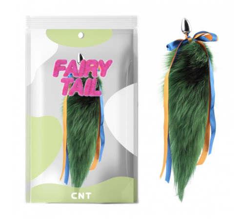 особиста пробка с пушистым хвостом Detachable Fluffy Fox Tail Plug Green 18.5