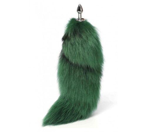 особиста пробка с пушистым хвостом Detachable Fluffy Fox Tail Plug Green 18.5