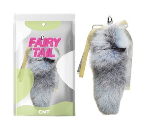 особиста пробка с пушистым хвостом Detachable Cross Fluffy Fox Tail Plug Blue 18.5