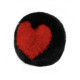 особиста пробка с пушистым хвостом Cute Heart Fluffy Plug with Tail Black&Red