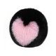 особиста пробка с пушистым хвостом Cute Heart Fluffy Plug with Tail Black&Pink