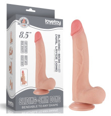 Фаллоимитатор с кожей на присоске Sliding Skin Dual Layer Dong Flesh 8.5