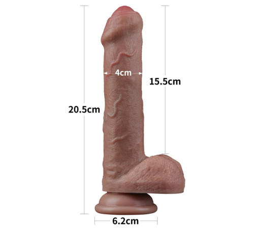 Фаллоимитатор с венами Dual Layered Silicone Cock 8.0