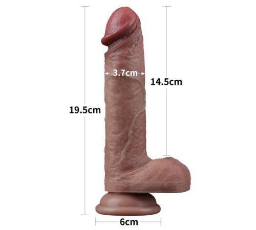 Фаллоимитатор с венами Dual Layered Silicone Cock 7.5