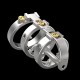 Stainless Steel Male Chastity Device Punk Style Cock Cage Hinged Penis Ring Screws Lock B