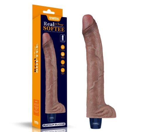 Мультискоростной вибратор Real Softee Rechargeable Silicone Vibrating Dildo 11.0