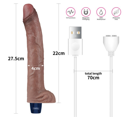 Мультискоростной вибратор Real Softee Rechargeable Silicone Vibrating Dildo 11.0